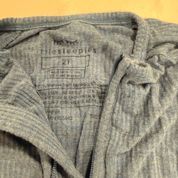 Little Sleepies Blue Ribbed Jumpsuit - Picture 2 of 2